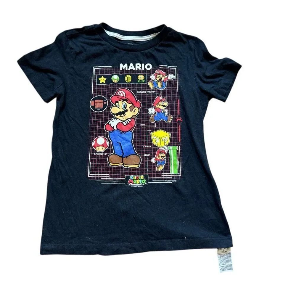 Youth Boys Old Navy Collectibles Super Mario Bros Graphic Tee  Sz S 6-7